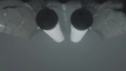 Close up shot of flickering fluorescent lights Stock Footage 136334972