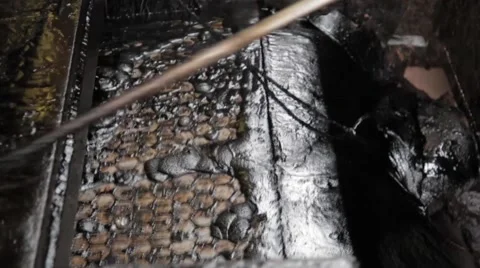 Close Up Shot of fluids being handled at an Oil Well Stock Footage 45236482