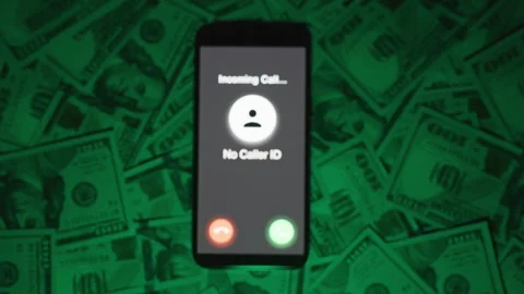 Close-Up Shot with Focus on a Smartphone Displaying an Incoming Call Screen Stock Footage 296383519