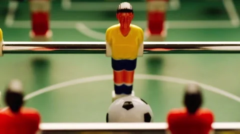 Close up shot of a foosball game table  Stock-Footage 47402990