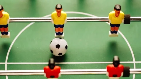 Close up shot of a foosball game table  Stock-Footage 47404684