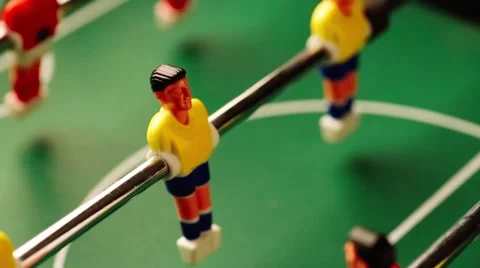 Close up shot of a foosball game table  Vidéo 47404739
