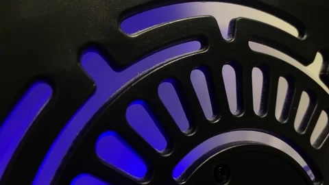 A close-up shot of the gray plastic blades of a cooling fan inside a laptop.. 스톡 동영상 323215450