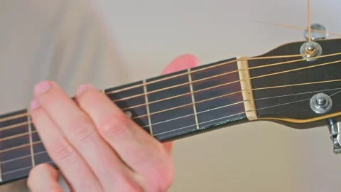 Close-up shot of guitar playing Stock Footage 255121509