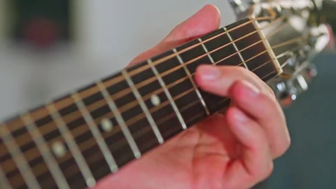 Close-up shot of guitar playing Stock Footage 255147427