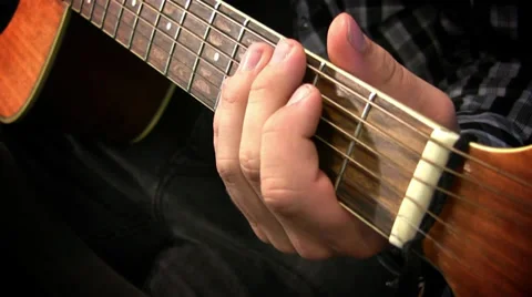 Close up shot of guy playing guitar Stock Footage 39812783