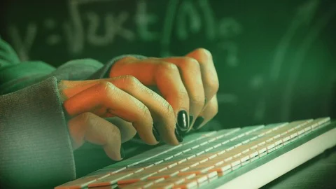 Close up shot of hacker hands Stock Footage 128746288
