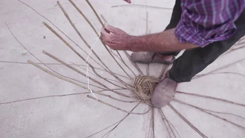 Close up shot from hand made crafts handicrafts of middle east man skill Stock Footage 237912928