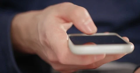 Close Shot of Hand using Mobile Phone Video stock 85329344
