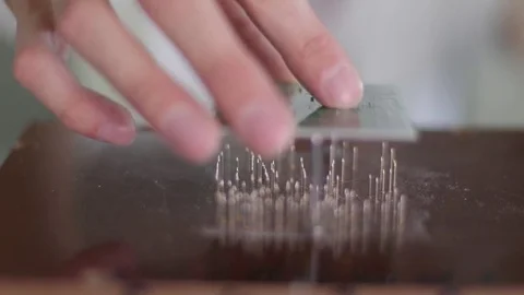 Close-Up Shot Of Hands of the collector electronic chips 库存影片 79063862