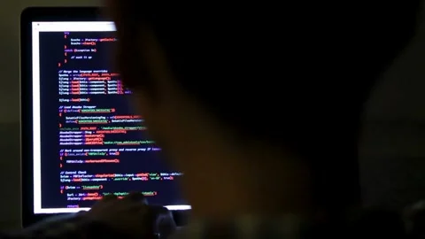 Close-up shot of hands of Computer programmer making a new program Using Stock-Footage 334586372