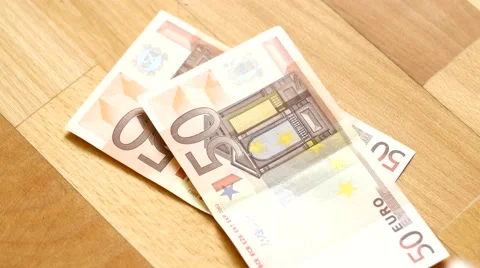 Close Shot of Hands Counting Euro Money Bills Stock Footage 61064310