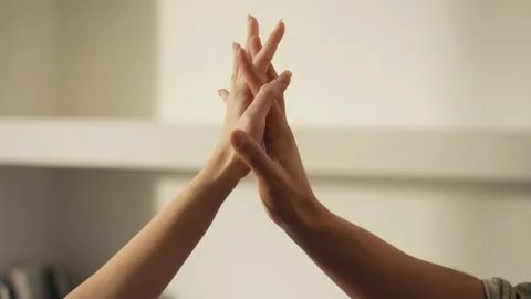 Close-up shot of hands touching each other and showing love. Stock Footage 302066216