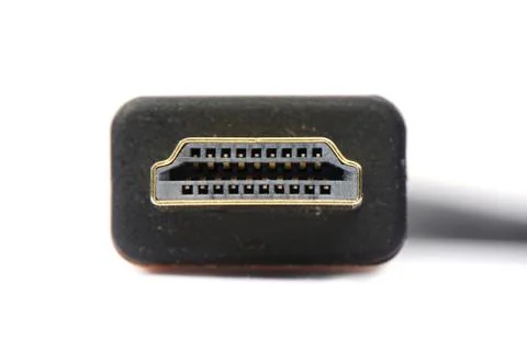 Close shot of hdmi cable isolated on white Stock Photos