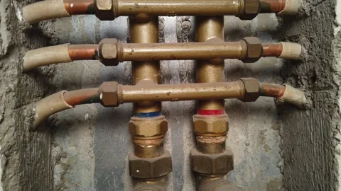 Close-up shot of heating pipes Video stock 170157710