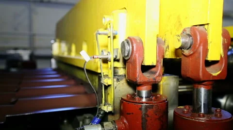 Close up shot heavy factory machine tool at work Stock Footage 67095013