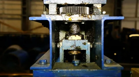 Close up shot heavy factory machine tool at work Stock Footage 67095267
