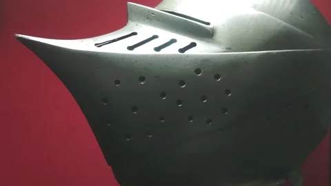 A close-up shot of a helmet on a red surface Stock Footage 322534860