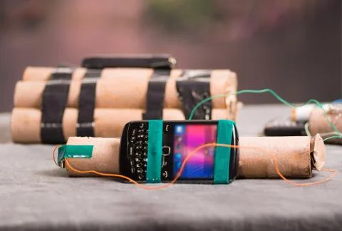 Close up shot of improvised explosive device bomb Stock Photos