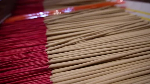Close up shot of Incense stick or Joss stick Stock Footage 228024380