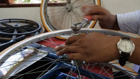 Close up shot of Indonesian man making prosthetic device, Bali Stock Footage 140302974