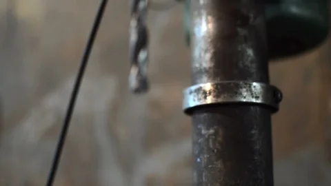 Close up shot of Industrial Drill Machine Video stock 109130317