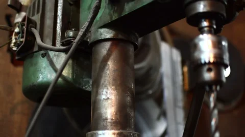 Close up shot of Industrial Drill Machine Video stock 109130334
