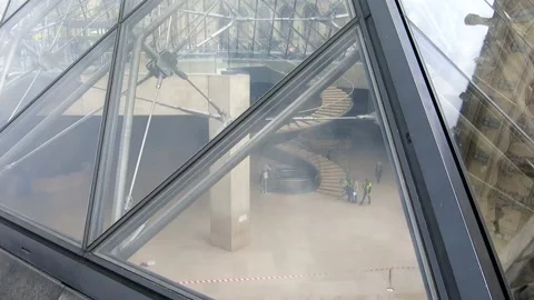 Close-up shot of inside the Louvre Paris, France Stock Footage 158802851