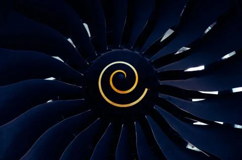 Close up shot of jet engine Stock Photos