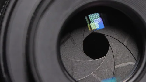 Close-up Shot Lens aperture adjustment Stock Footage 119553602