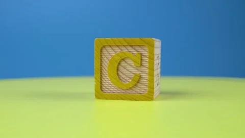 Close up shot letter "C" alphabet wooden block Stock Footage 157409588