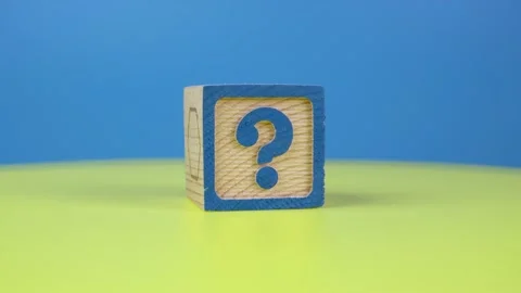 Close up shot letter "question mark" alphabet wooden block Stock Footage 157409666