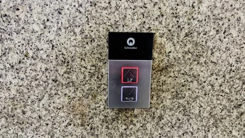 Close up shot of lift button of building. Unrecognizable young woman Video stock 198834948