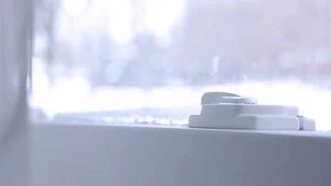 Close up shot of a locked window latch Stock Footage 73362994