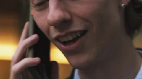 Close up shot of lower part of face of caucasian businessman in formalwear 스톡 동영상 243590752