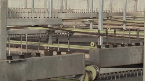 Close up shot of a machine working in waste water plant removing heavy Stock Footage 190527271