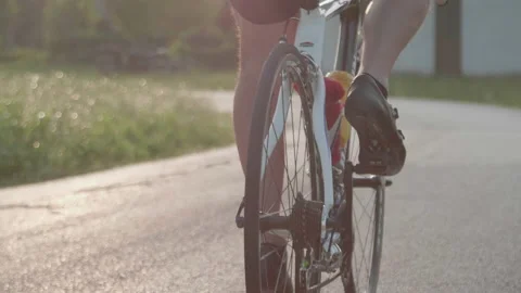 Close up shot of a man cycling Stock Footage 137804793