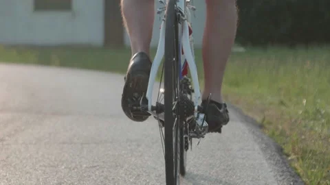 Close up shot of a man cycling Stock Footage 137805082