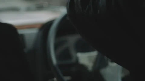 Close up shot of a man driving a car in Kashmir, India Video stock 277763644