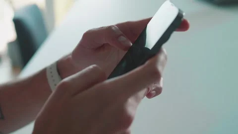 Close up shot of man hand using smart phone for check email for work or sending 스톡 동영상 241745410