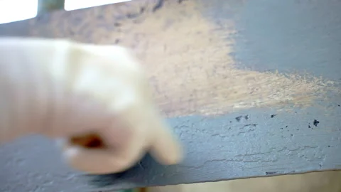 Close up shot of man hands in protective gloves applying special transformative 스톡 동영상 209151536