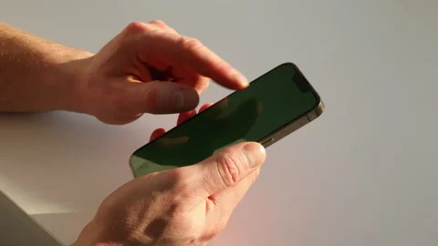 Close up shot of man hands using smart phone for check email for work Stock Footage 229460253