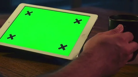 Close-up shot of a man looking at his tablet Stock Footage 71247124