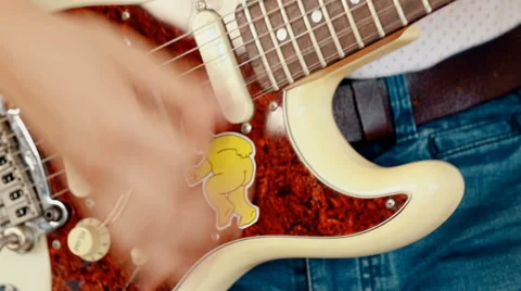 Close up shot man playing guitar Stock Footage 66441985