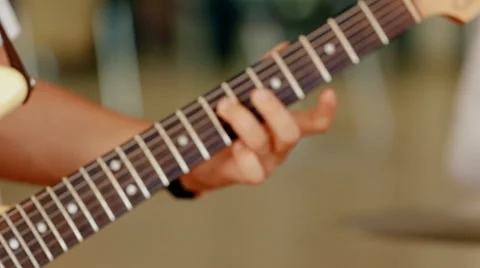 Close up shot man playing guitar Stock Footage 66442067
