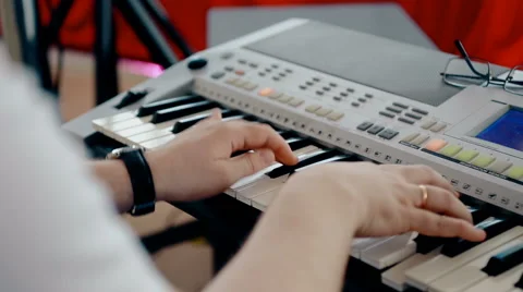 Close up shot man playing piano Stock Footage 66441506
