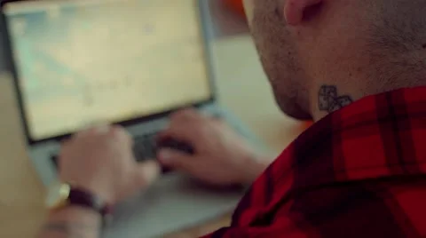 Close up shot of man working in the startup office Stock Footage 62948655