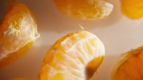 Close-Up Shot of Mandarin Segments Stock Footage 302172546