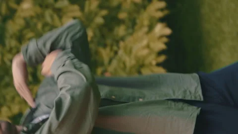 Close-up Shot Of Man's Hands Doing A Choreography Moves In The Nature  4k Video Stock Footage 274760391