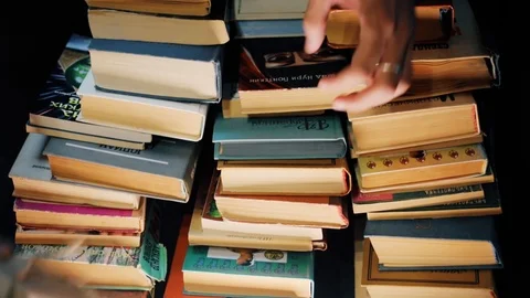 Close shot of man's hands examining old deliver package Stock Footage 118213749